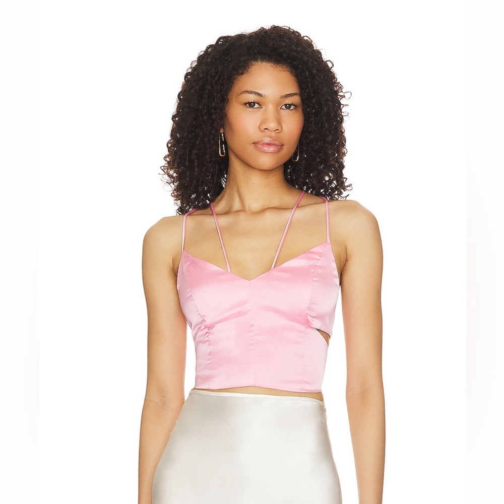 NWT silk superdown top pink